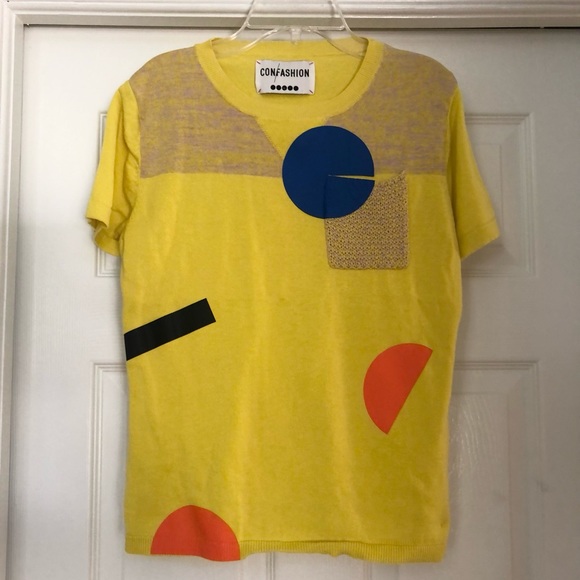 European “Con/fashion” Chest Pocket Knit Sweater Top Blouse - Picture 8 of 16